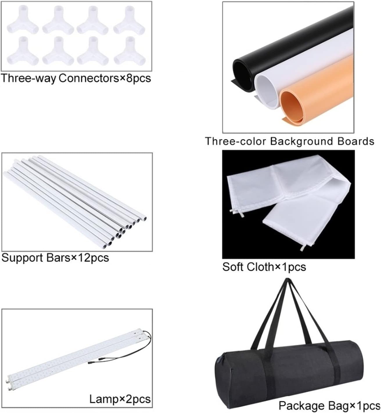 PROMAGE 80CM PORTABLE STUDIO BOX WITH 80W 9050LM WHITE LED &amp; 3 COLOR BACKDROPS 5080UK
