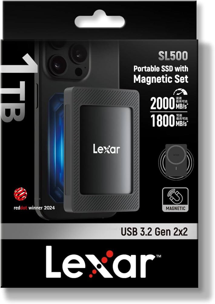 Lexar 1TB SSD External Portable Magnetic Set USB3.2 Gen2x2