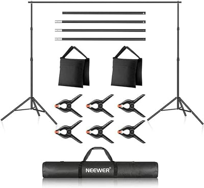 NEEWER 2X3M Backdrop Support System with 2 Sand Bags and 6 Clamps (NK-ST0203)