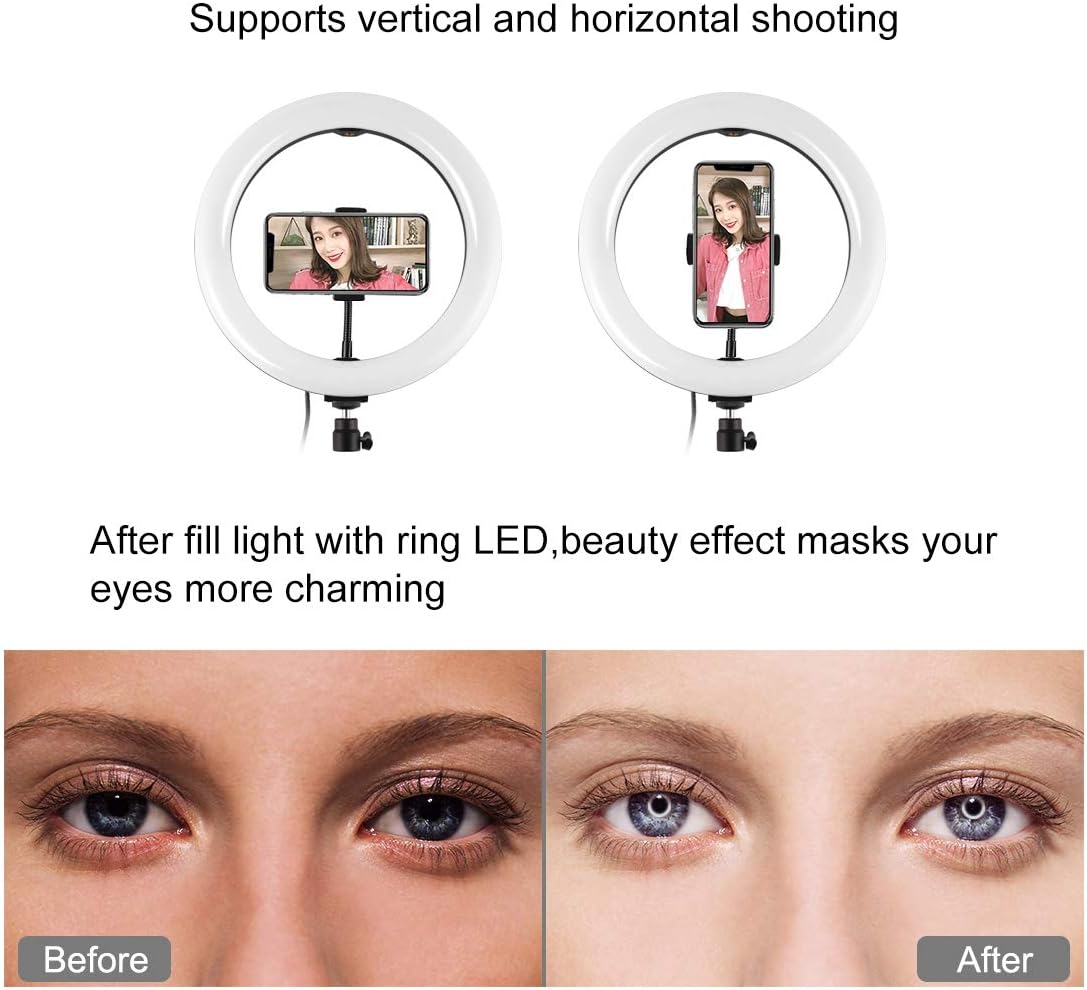 PULUZ 10INCH LED RING VLOGGING PHOTOGRAPHY VIDEO LIGHT KITS LIVE BROADCAST USB 3 MODES DIMMABLE WITH 1.1M TRIPOD MOUNT PKT3035