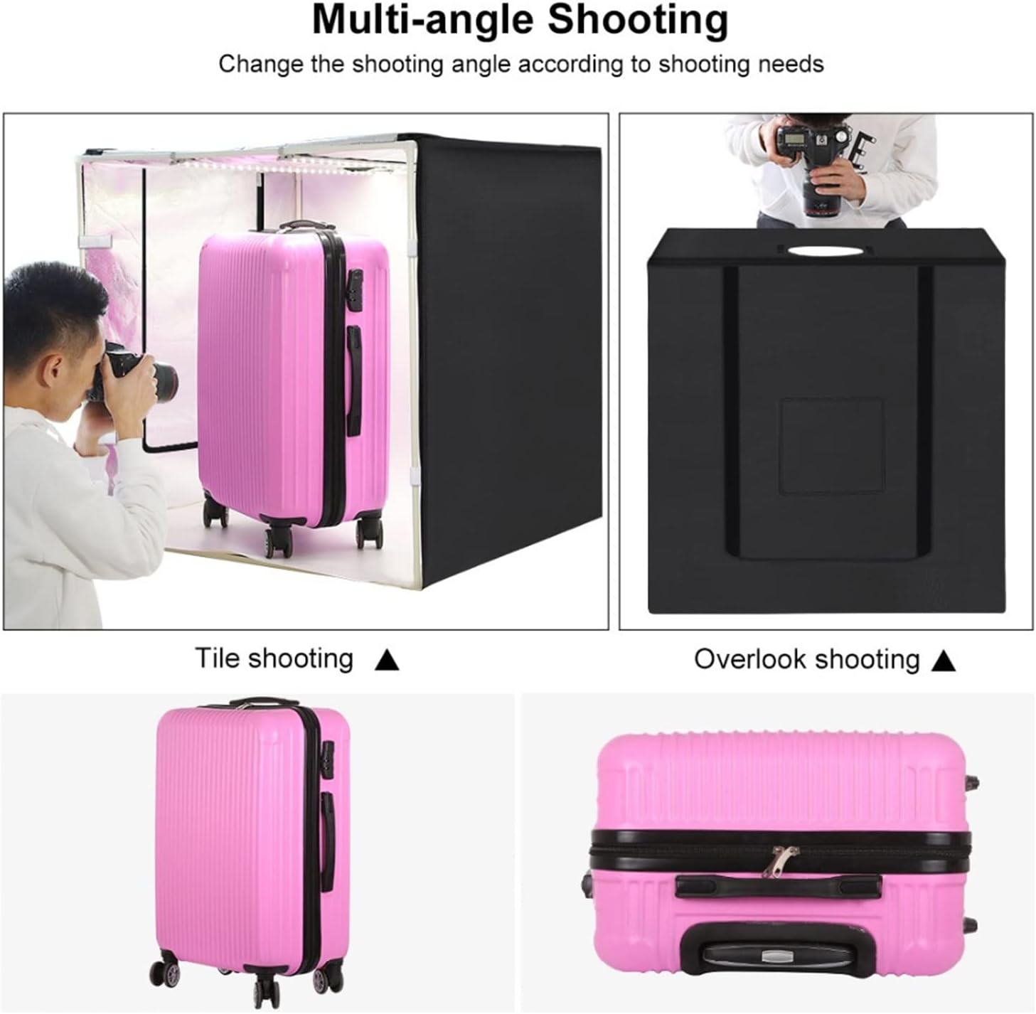PROMAGE 80CM PORTABLE STUDIO BOX WITH 80W 9050LM WHITE LED &amp; 3 COLOR BACKDROPS 5080UK