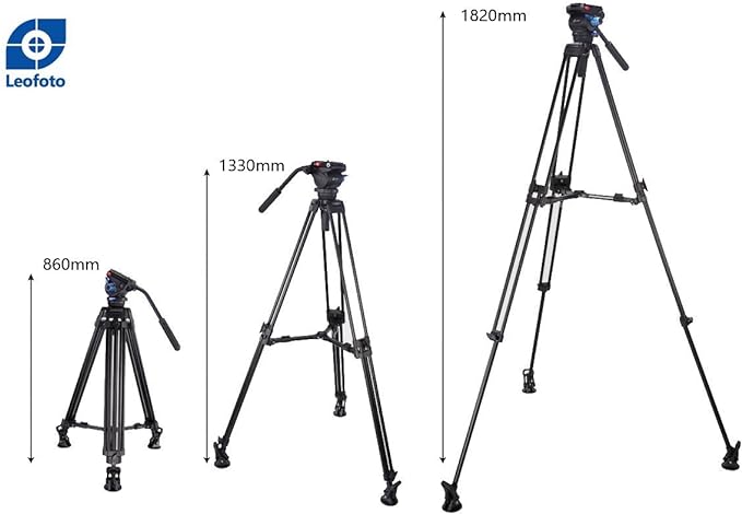 Leofoto VT-20 Tall Video Tripod +LF-75 75mm Fluid Drag Head Manfrotto Compatible 75 Bowl