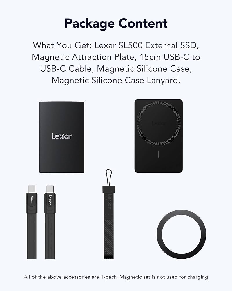 Lexar 1TB SSD External Portable Magnetic Set USB3.2 Gen2x2