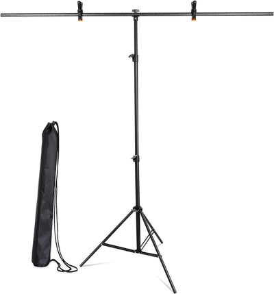 Promage T-Shape Photography Backdrop Stand Kit with 2 Fixing Clamps and Carrying Bag for Photo Video Studio PM-210