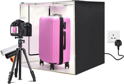 PROMAGE 80CM PORTABLE STUDIO BOX WITH 80W 9050LM WHITE LED &amp; 3 COLOR BACKDROPS 5080UK