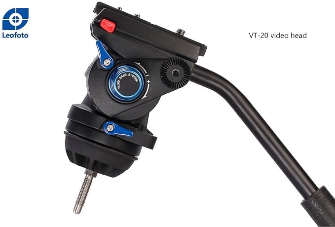 Leofoto VT-20 Tall Video Tripod +LF-75 75mm Fluid Drag Head Manfrotto Compatible 75 Bowl