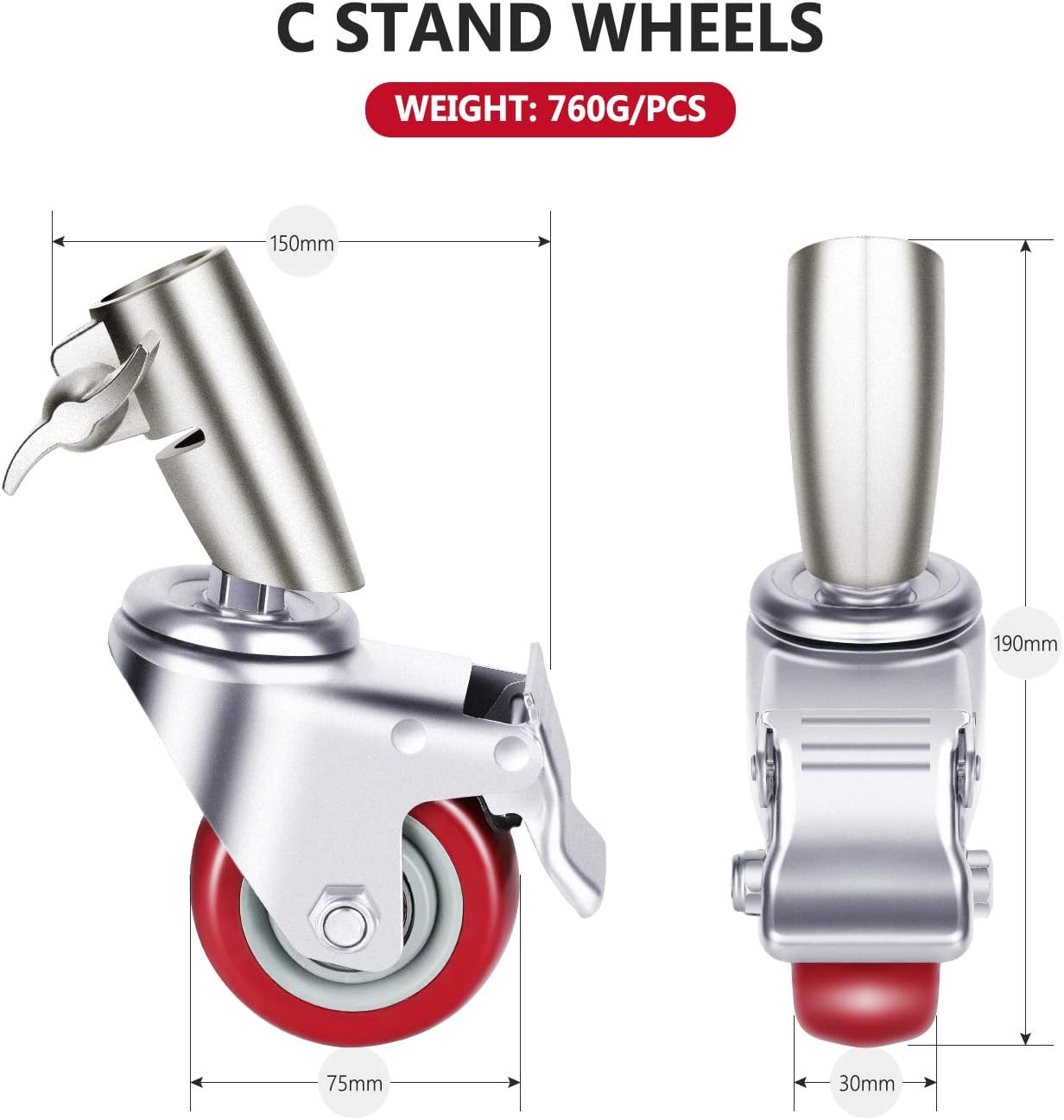 PROMAGE SWIVEL CASTER WHEEL FOR LIGHT STAND/TRIPOD