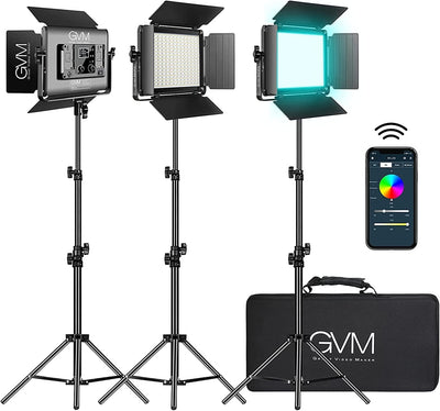 GVM 880RS RGB LED Video Light Studio 3-Video-Light-Kit