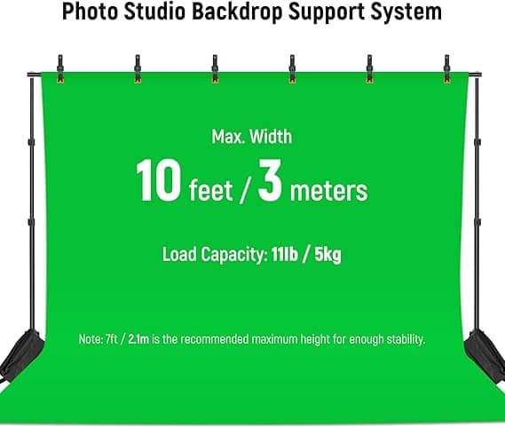 NEEWER 2X3M Backdrop Support System with 2 Sand Bags and 6 Clamps (NK-ST0203)