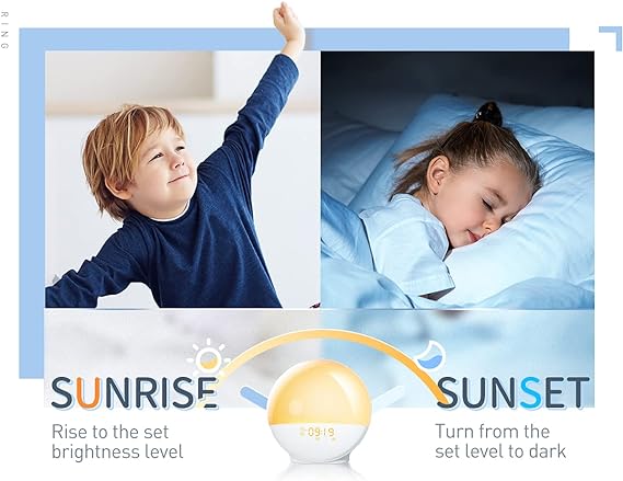 HEIMVISION A80S SUNRISE ALARM CLOCK, WAKE UP LIGHT/SUNLIGHT LAMP WITH DUAL ALARM CLOCKS