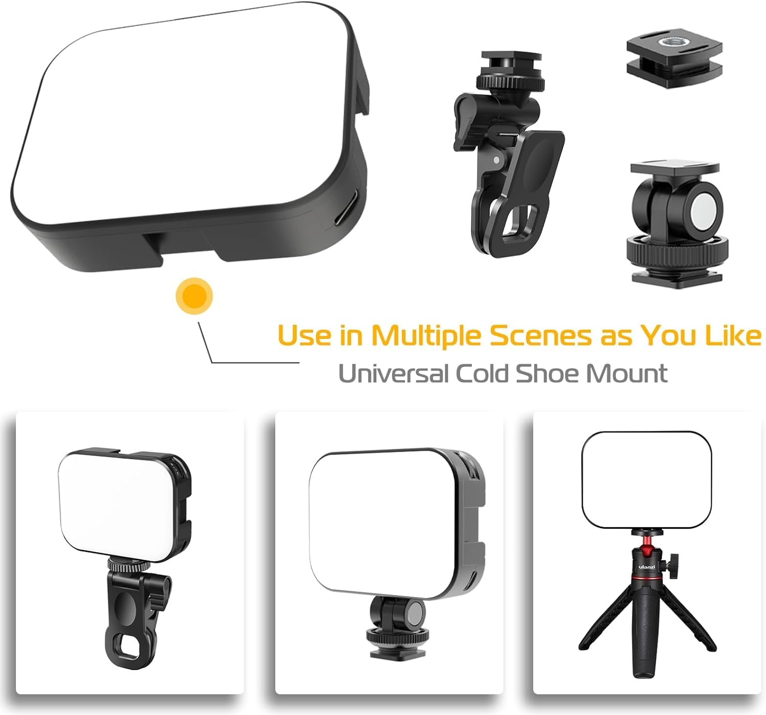 ULANZI VL100X SELFIE LIGHT Clip LED Light Panel for Phone/Laptop/Tablet/Computer