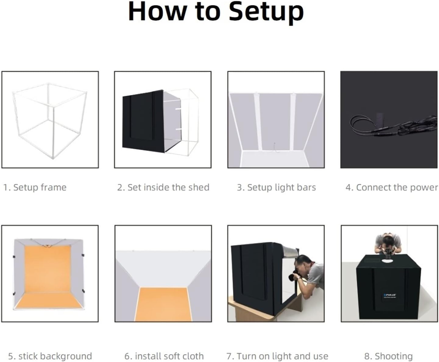 PROMAGE 80CM PORTABLE STUDIO BOX WITH 80W 9050LM WHITE LED &amp; 3 COLOR BACKDROPS 5080UK