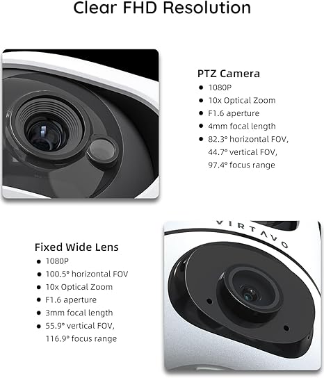 VIRTAVO Dual Lens Smart PTZ Indoor Camera (EGG SENTRY)