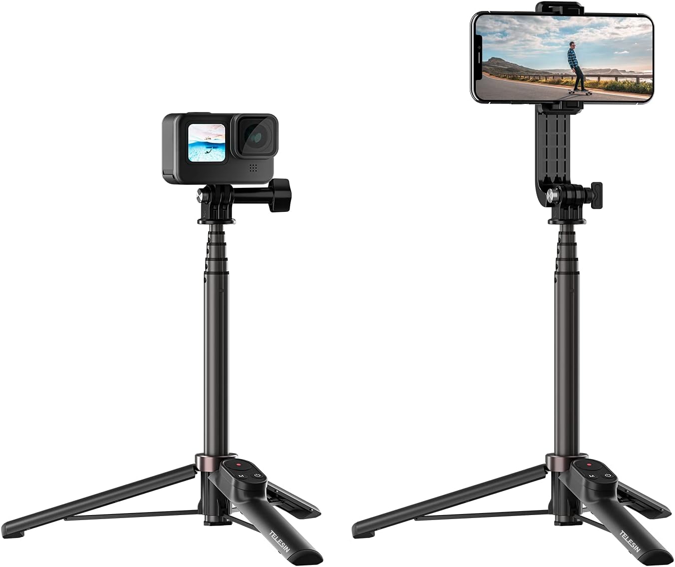 TELESIN 0.6M VLOG SELFIE STICK TRIPOD WITH REMOTE FOR GOPRO/ PHONE FOR ALL ACTION ACTION CAMERA TE-RCSS-001