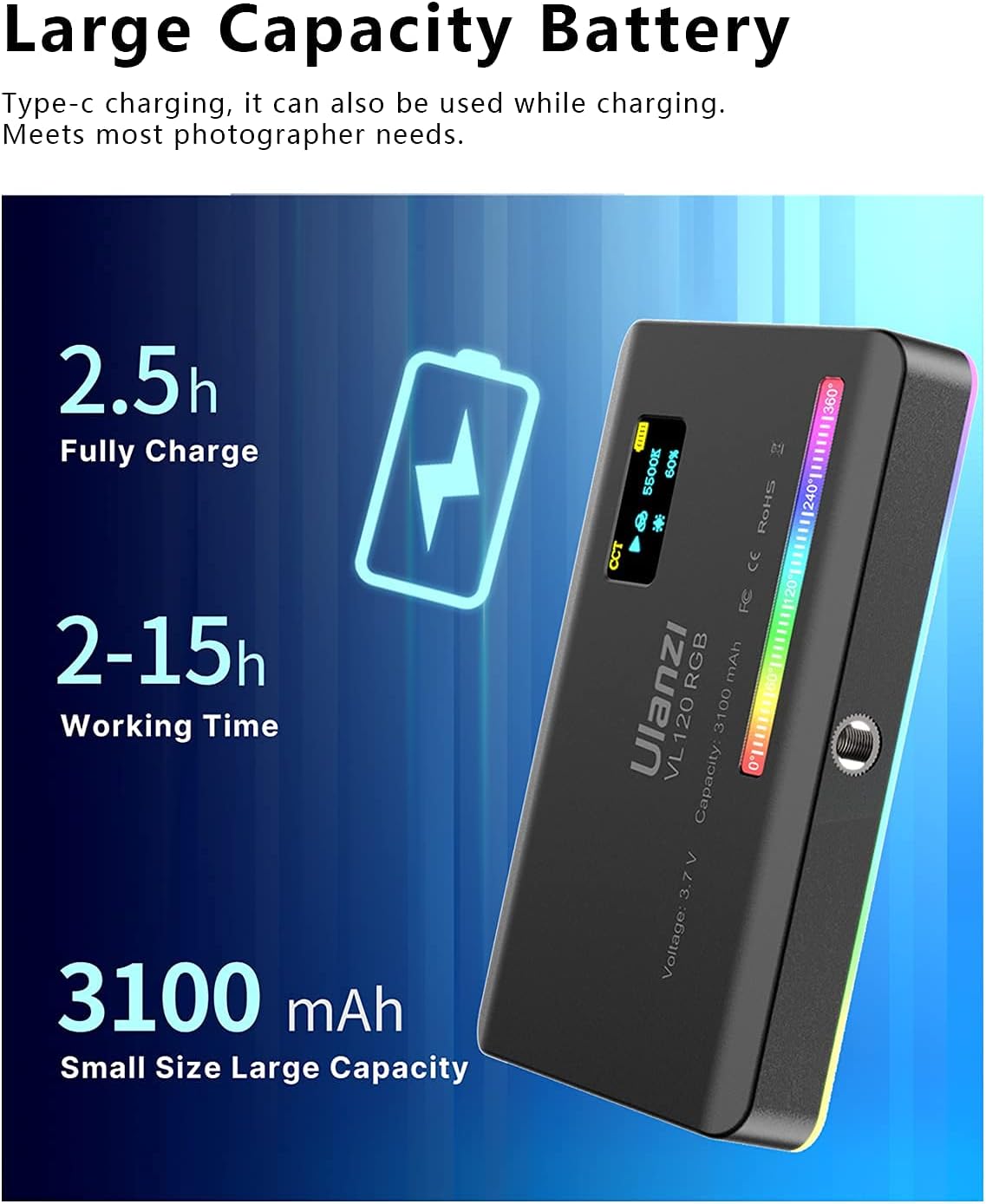 Ulanzi VL120 Bi-Color LED Video Light