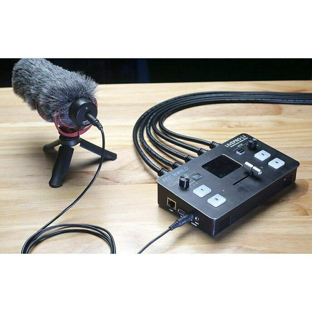 FeelWorld LIVEPRO L1 Multi-Camera Video Switcher with 4 x HDMI Inputs &amp; USB Streaming