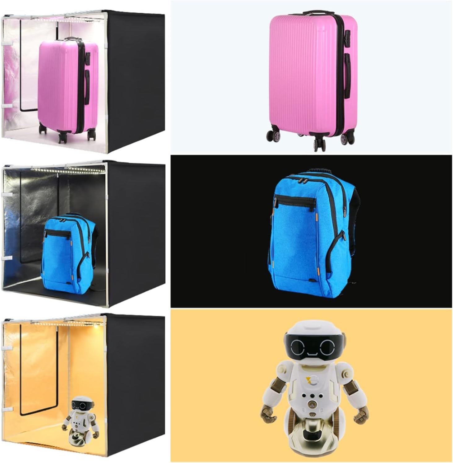 PROMAGE 80CM PORTABLE STUDIO BOX WITH 80W 9050LM WHITE LED &amp; 3 COLOR BACKDROPS 5080UK