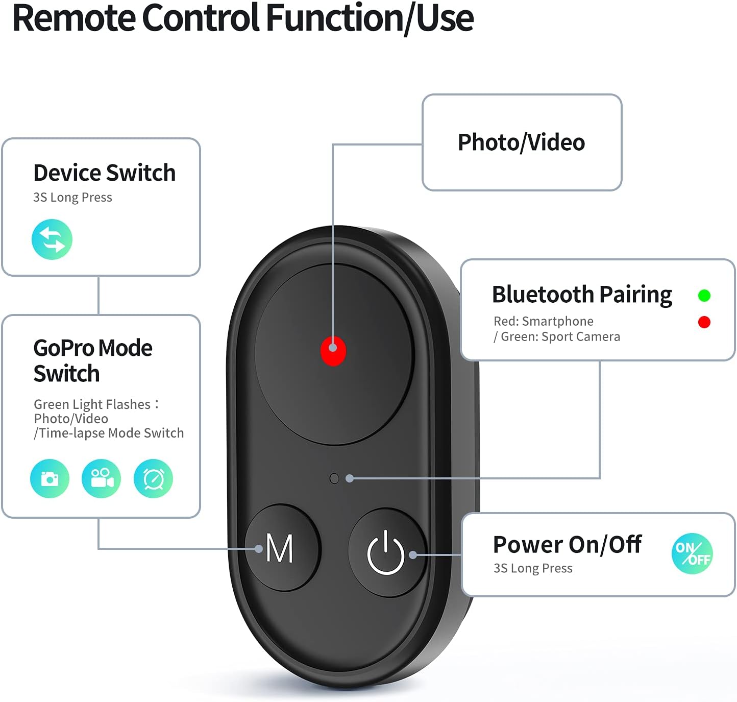 TELESIN 0.6M VLOG SELFIE STICK TRIPOD WITH REMOTE FOR GOPRO/ PHONE FOR ALL ACTION ACTION CAMERA TE-RCSS-001