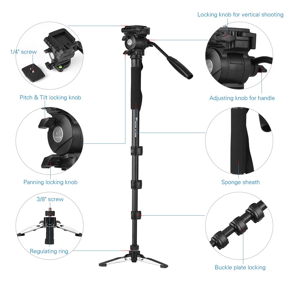 WEIFENG MONOPOD TRIPOD ALUMINUM WT- 3958M