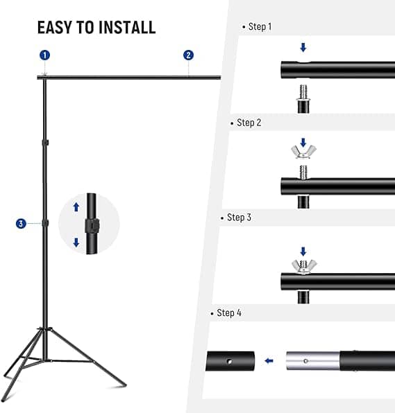 NEEWER 2X3M Backdrop Support System with 2 Sand Bags and 6 Clamps (NK-ST0203)