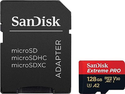SANDISK EXTREME PRO MICROSDXC UHS-I CARD WITH ADAPTER 128GB 200/90 MBS