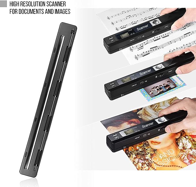 Eacam Wireless Document Scanner, Portable Handheld Wand Wireless Scanner A4 Size 900DPI JPG/PDF Formate LCD Display with Protecting Bag