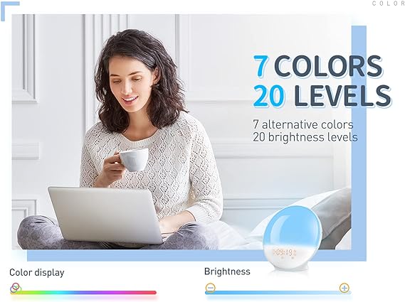 HEIMVISION A80S SUNRISE ALARM CLOCK, WAKE UP LIGHT/SUNLIGHT LAMP WITH DUAL ALARM CLOCKS