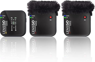 LENSGO 348C 2.4G 2 Transmitter and 1 Receiver Wireless Lapel Mic