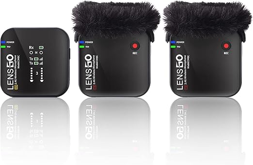 LENSGO 348C 2.4G 2 Transmitter and 1 Receiver Wireless Lapel Mic