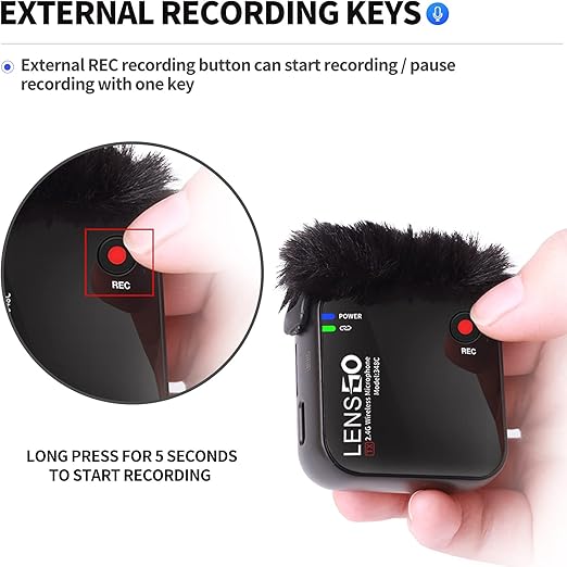 LENSGO 348C 2.4G 2 Transmitter and 1 Receiver Wireless Lapel Mic