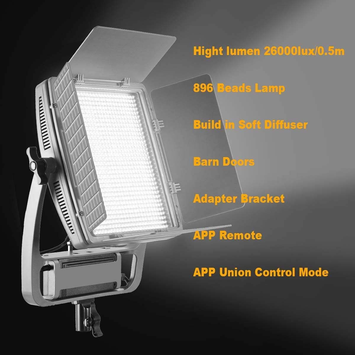 GVM Dimmable Bi-Color S900D LED Video Light and Stand Lighting Kit, with APP Intelligent Control System/CRI97 Dimmable 3200-5600K