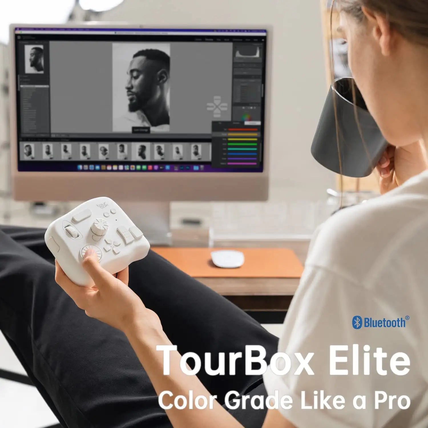Tourbox Elite, Video Photo Editing Controller, Bluetooth 5.0 Customized Shortcut Keyboard - Black