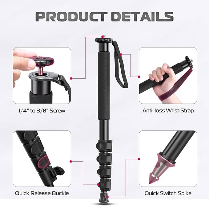 Ulanzi 61-inch Camera Portable Aluminium Monopod (TB12)