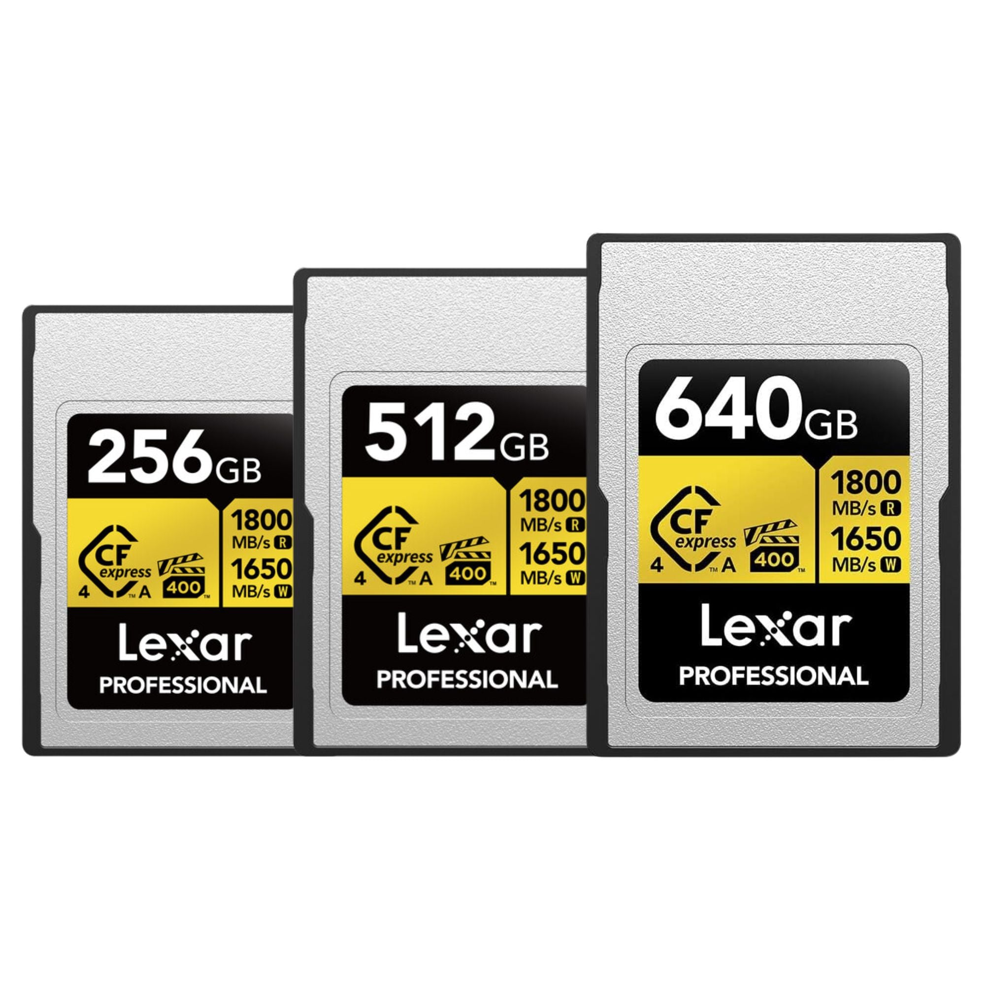 Lexar 1TB/640GB/512GB/256GB Professional GOLD CFexpress 4.0 Type A Memory Card