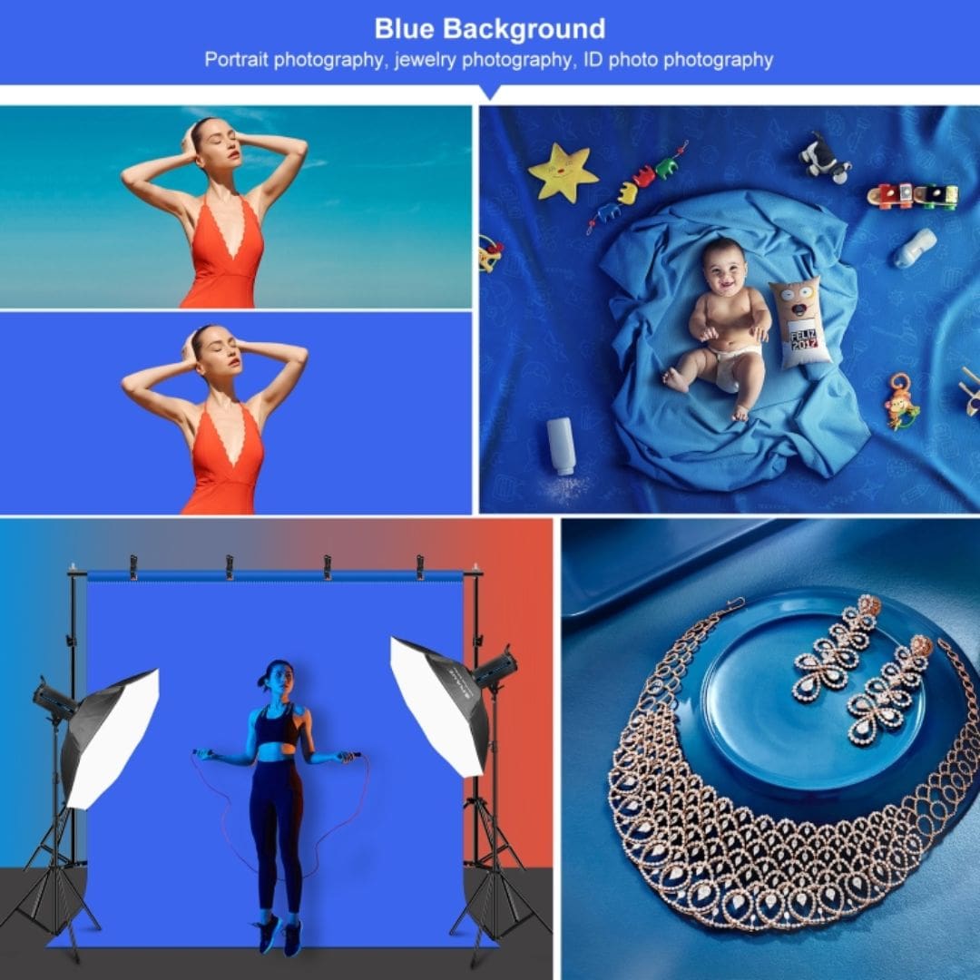 Puluz 2m x 2m Photography Background Thickness Photo Studio Background Cloth Backdrop (Blue) PU5207L