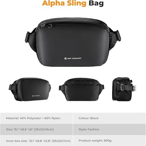 K&amp;F Concept 2-in-1 Sling Bag: Everyday Shoulder Bag &amp; Multifunction Photography Crossbody Camera DSLR Backpack Portable Bag