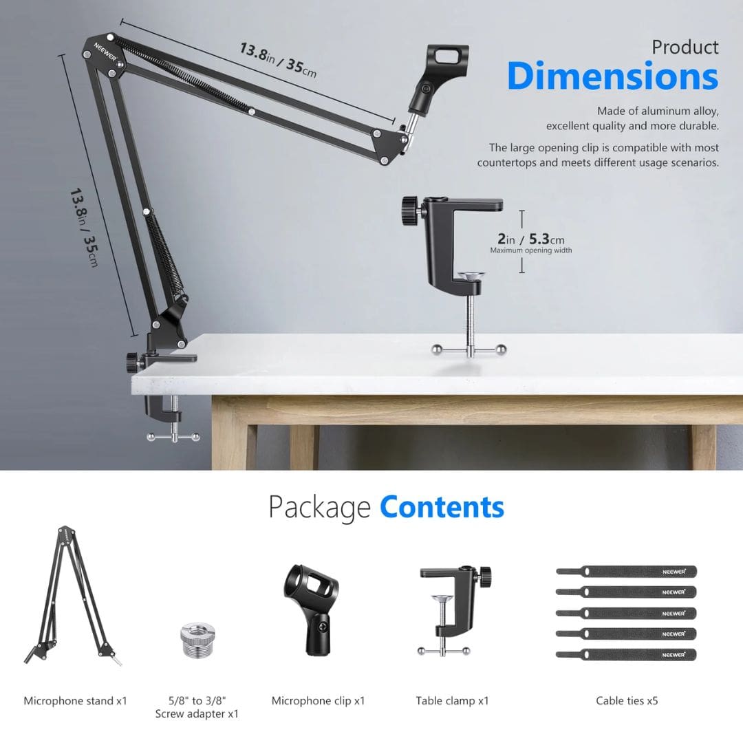 Neewer Mic Arm Microphone Stand Boom Suspension Scissor Stand (NB-35)