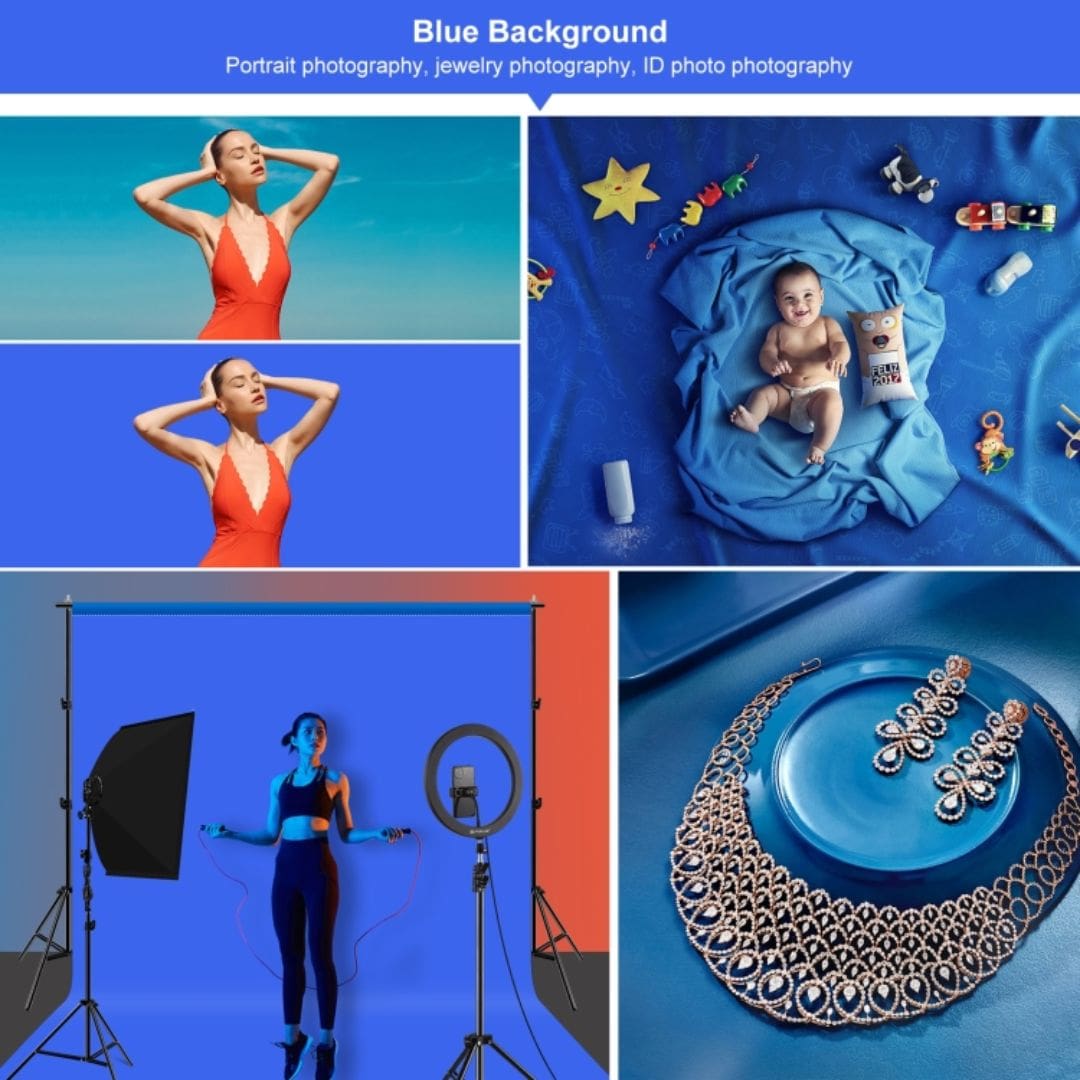 Puluz 3m x 6m Photography Background Thickness Photo Studio Background Cloth Backdrop (Blue) PU5206L