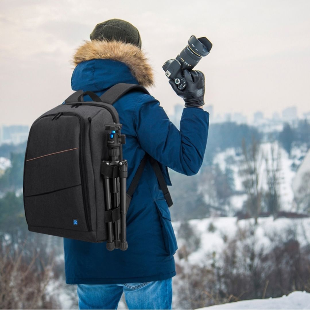 Puluz Outdoor Portable Waterproof Scratch-Proof Dual Shoulders Backpack Handheld PTZ Stabilizer Camera Bag with Rain Cover for Digital Camera, DJI Ronin-SC / Ronin-S (Black) PU5011B
