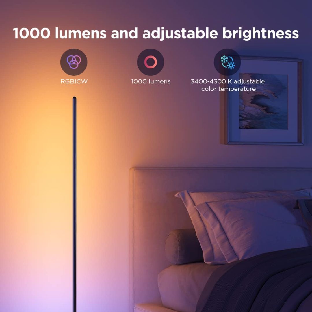 Govee LED Floor Lamp, RGBIC Corner Floor Lamp Works with Alexa Google Assistant, 1