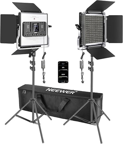NEEWER SNL660 2 Pack LED Video Light Kit With Stand/Bag