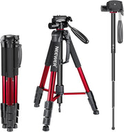 Neewer Portable Aluminum Tripod/Monopod with Pan Head ( RED )