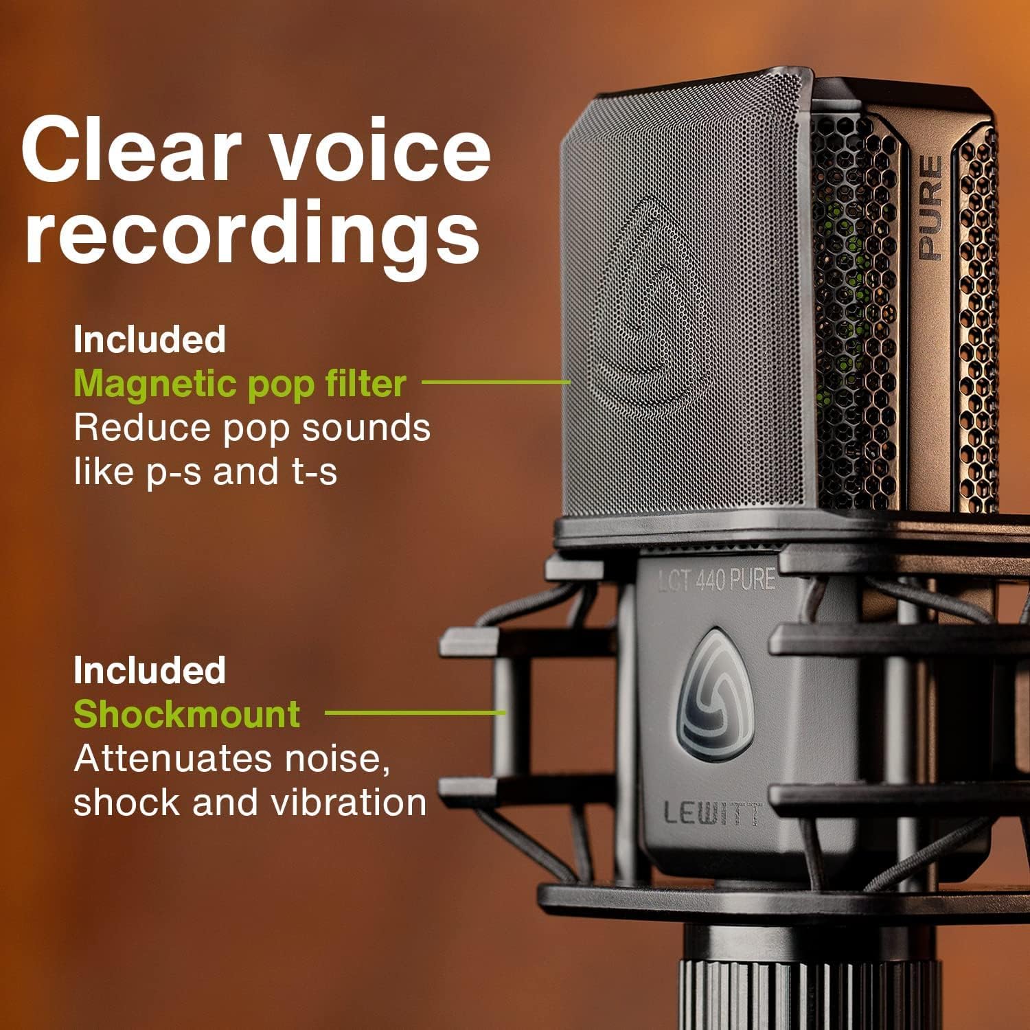 LEWITT LCT 440 PURE LARGE-DIAPHRAGM CARDIOID CONDENSER MICROPHONE