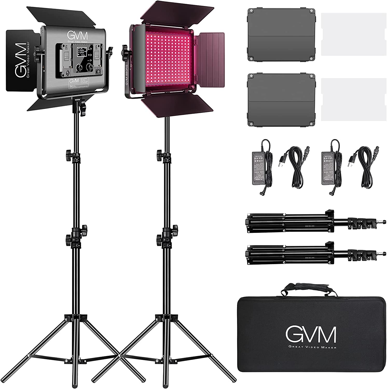 GVM 880RS RGB LED Studio 2-Video-Light-Kit