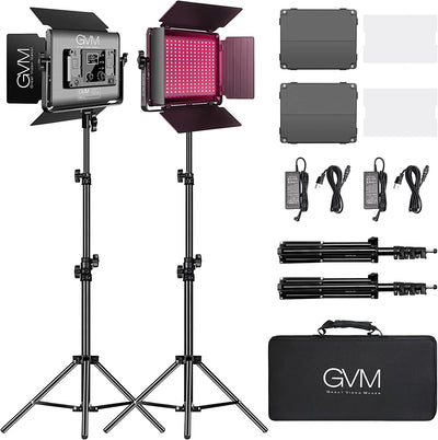 GVM 880RS RGB LED Studio 2-Video-Light-Kit