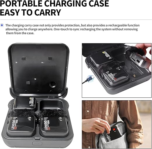 LENSGO 348C 2.4G 2 Transmitter and 1 Receiver Wireless Lapel Mic