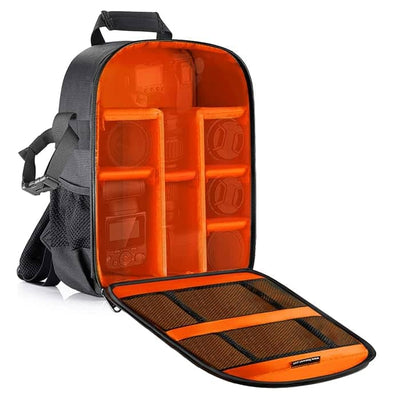 Neewer Multi-Function Backpack for Cameras and Accessories (Orange Interior)