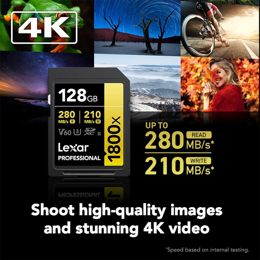 Lexar 128GB Professional 1800x SDXC™ UHS-II cards