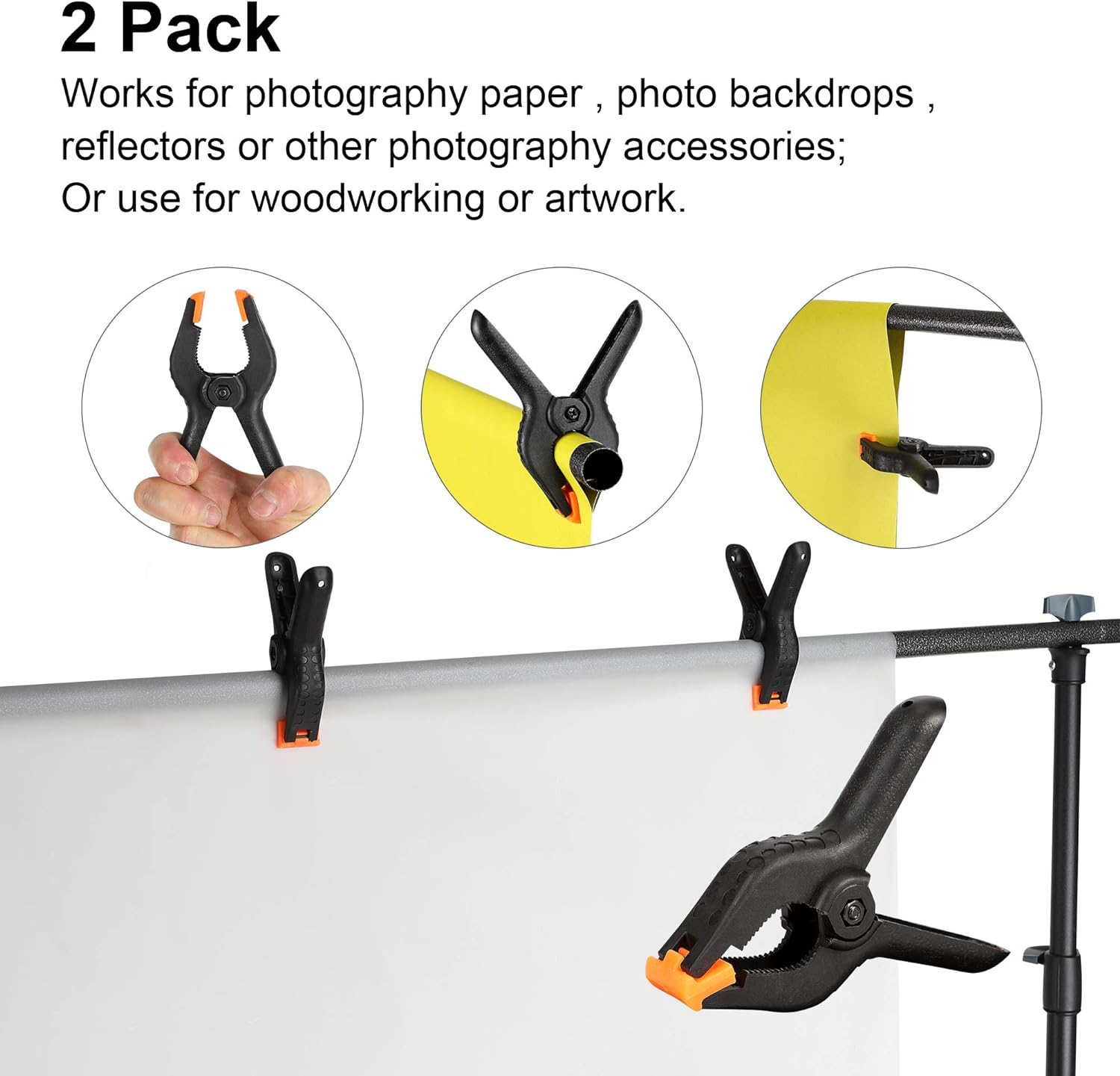 Promage T-Shape Photography Backdrop Stand Kit with 2 Fixing Clamps and Carrying Bag for Photo Video Studio PM-210