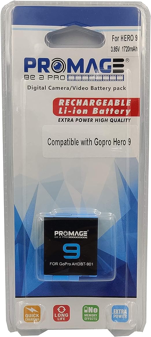 PROMAGE BATTERY FOR GOPRO HERO 9/10/11  LI-ION 3.85V 1720MAH